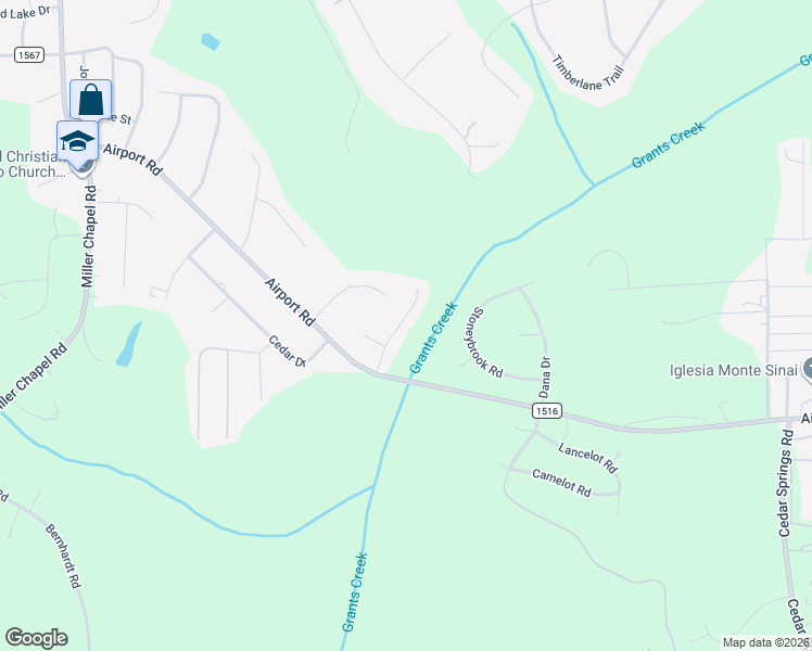map of restaurants, bars, coffee shops, grocery stores, and more near 228 Village Creek Way in Salisbury