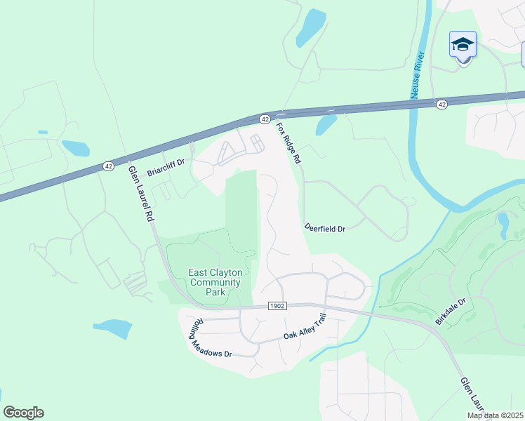 map of restaurants, bars, coffee shops, grocery stores, and more near 324 Black Forest Drive in Clayton