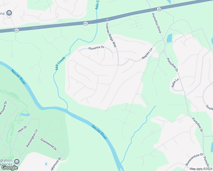 map of restaurants, bars, coffee shops, grocery stores, and more near 321 Tuscan Ridge Way in Clayton