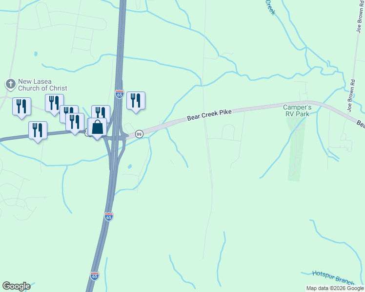 map of restaurants, bars, coffee shops, grocery stores, and more near 1622 Bear Creek Pike in Columbia