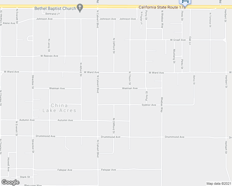 map of restaurants, bars, coffee shops, grocery stores, and more near 3956 Sydnor Avenue in Ridgecrest