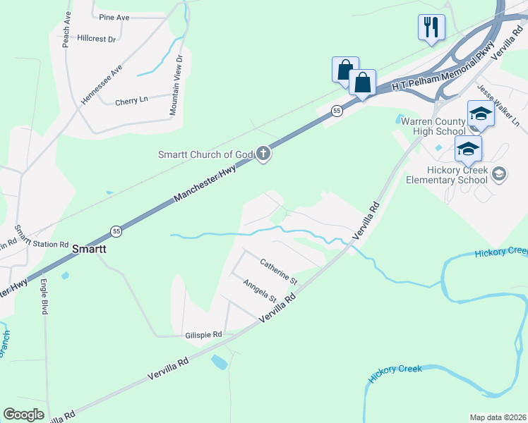map of restaurants, bars, coffee shops, grocery stores, and more near 190 Dundee Circle in McMinnville