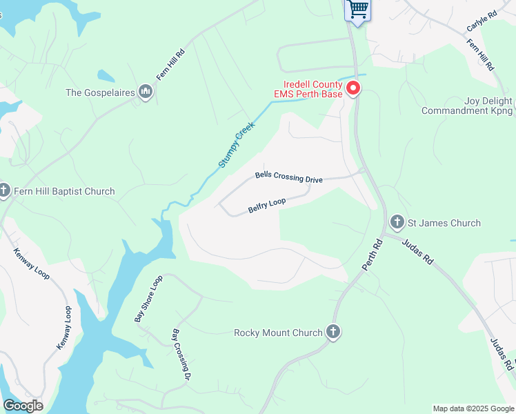 map of restaurants, bars, coffee shops, grocery stores, and more near 156 Belfry Loop in Mooresville