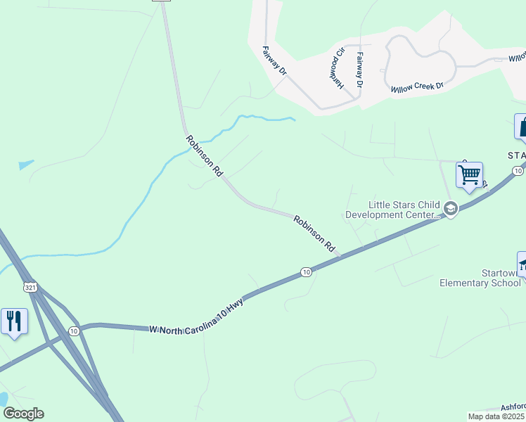 map of restaurants, bars, coffee shops, grocery stores, and more near 4004 Robinson Road in Newton