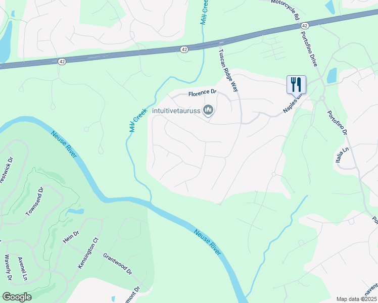 map of restaurants, bars, coffee shops, grocery stores, and more near 220 Rothes Court in Clayton