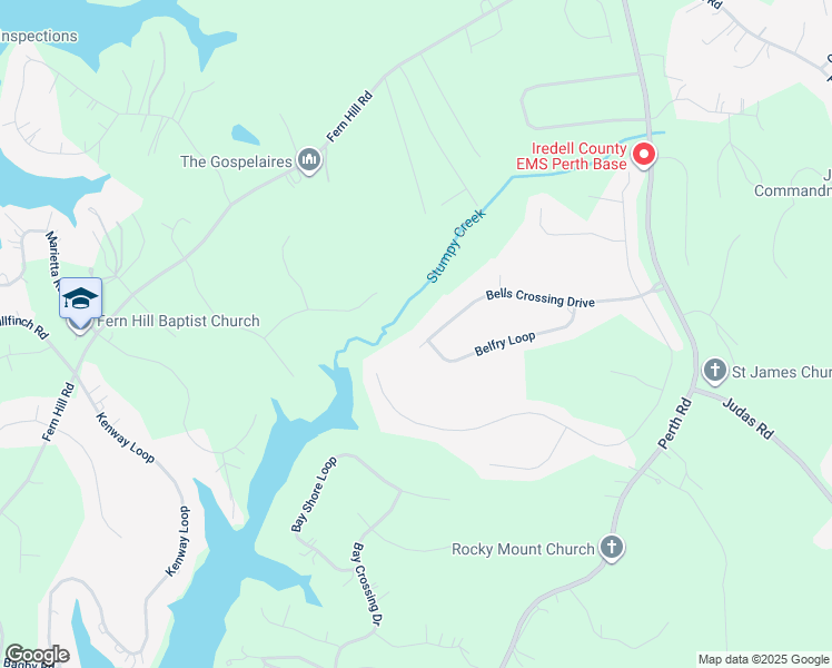 map of restaurants, bars, coffee shops, grocery stores, and more near 250 Bells Crossing Drive in Mooresville