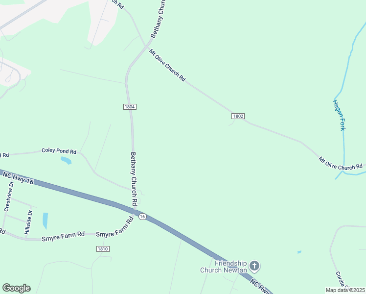 map of restaurants, bars, coffee shops, grocery stores, and more near 2072 Bethany Church Road in Newton