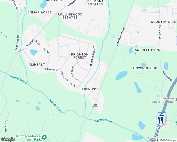 map of restaurants, bars, coffee shops, grocery stores, and more near 3030 Brighton Bluff Drive in Apex