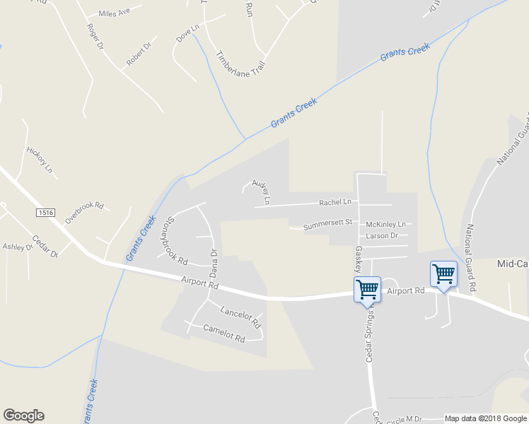 map of restaurants, bars, coffee shops, grocery stores, and more near 1317 Rachel Lane in Salisbury