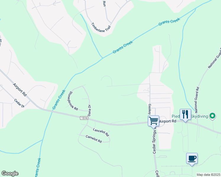 map of restaurants, bars, coffee shops, grocery stores, and more near 1317 Rachel Lane in Salisbury
