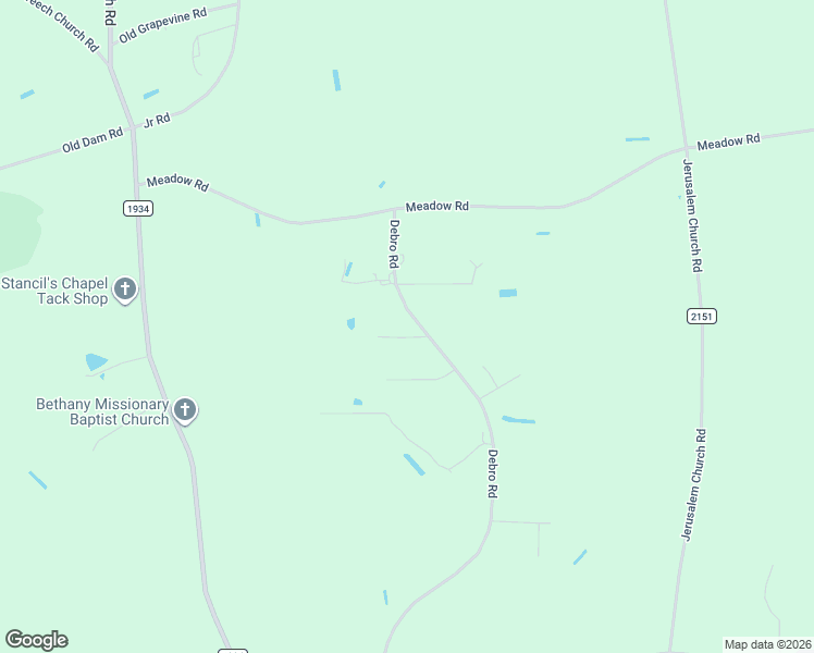 map of restaurants, bars, coffee shops, grocery stores, and more near 920 Debro Road in Kenly