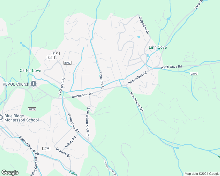 map of restaurants, bars, coffee shops, grocery stores, and more near 556 Beaverdam Road in Asheville