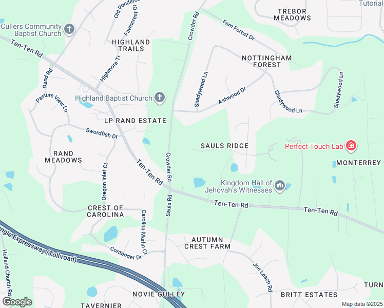 map of restaurants, bars, coffee shops, grocery stores, and more near 1008 Linden Crest Road in Raleigh