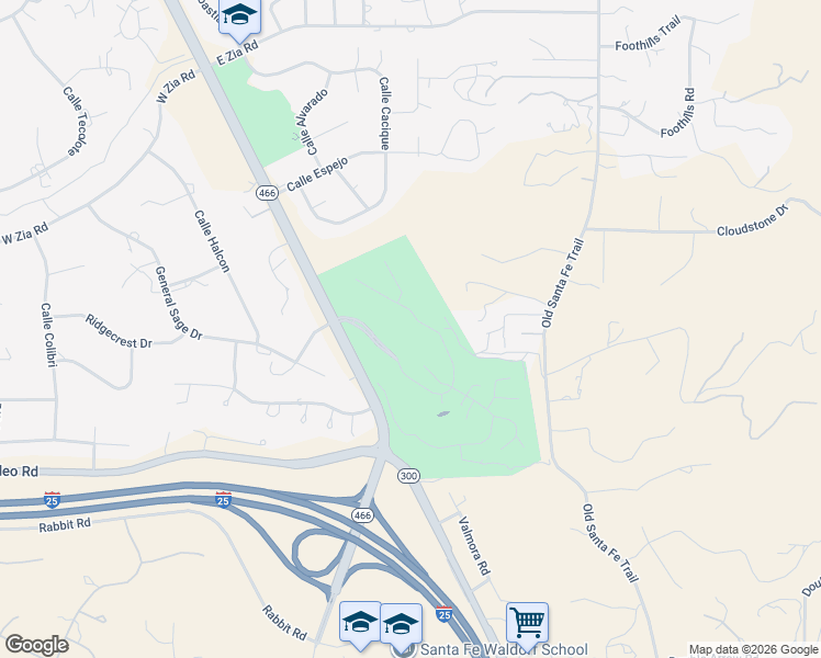map of restaurants, bars, coffee shops, grocery stores, and more near 3101 Old Pecos Trail in Santa Fe