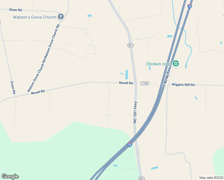 map of restaurants, bars, coffee shops, grocery stores, and more near 8513 Ransom Lane in Kenly