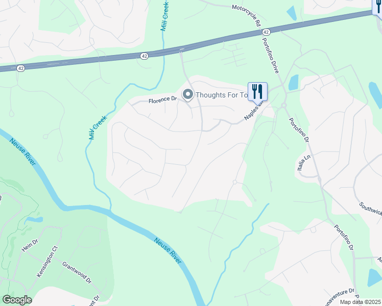 map of restaurants, bars, coffee shops, grocery stores, and more near 236 Tuscan Ridge Way in Clayton