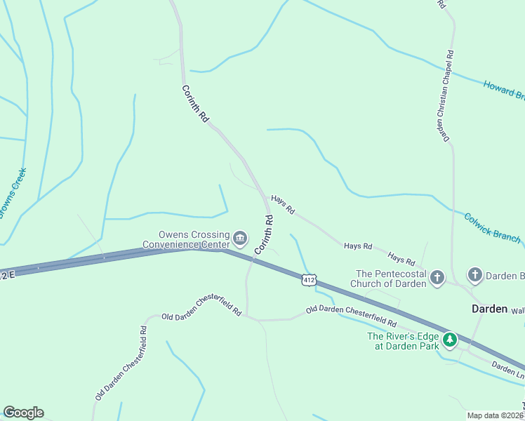 map of restaurants, bars, coffee shops, grocery stores, and more near 185 Corinth Road in Darden