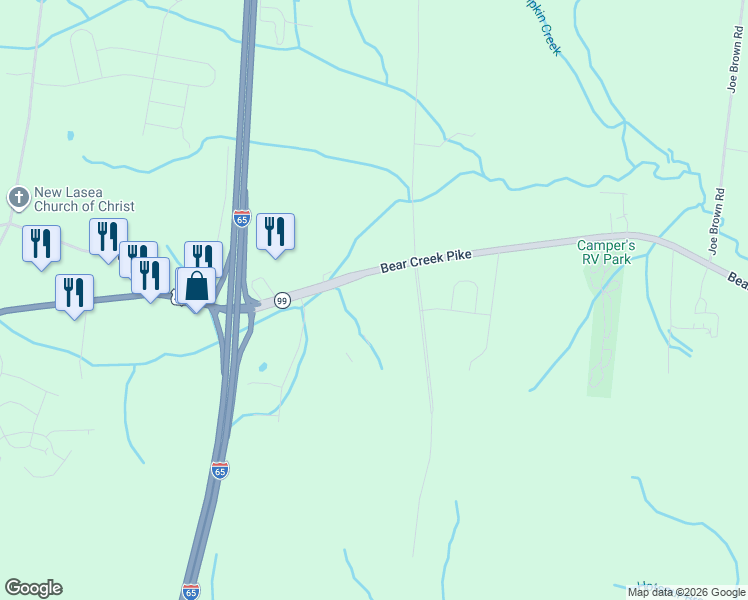 map of restaurants, bars, coffee shops, grocery stores, and more near 1640-1688 Bear Creek Pike in Columbia