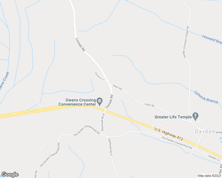 map of restaurants, bars, coffee shops, grocery stores, and more near 185 Corinth Road in Darden