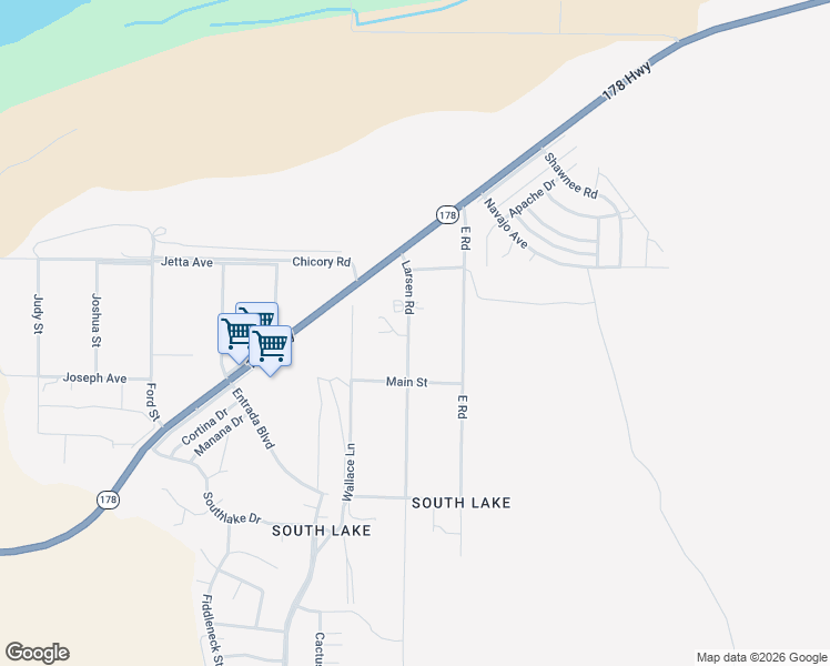 map of restaurants, bars, coffee shops, grocery stores, and more near 4850 Larsen Road in Lake Isabella