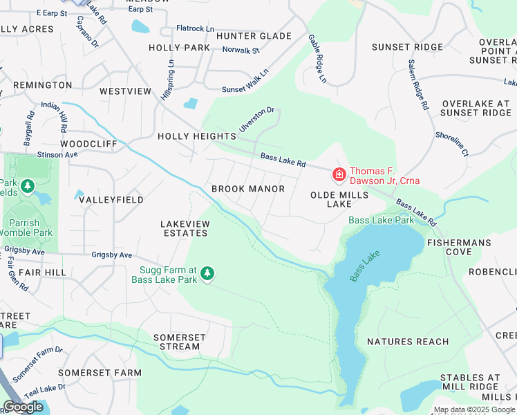 map of restaurants, bars, coffee shops, grocery stores, and more near 129 Aldborough Way in Holly Springs