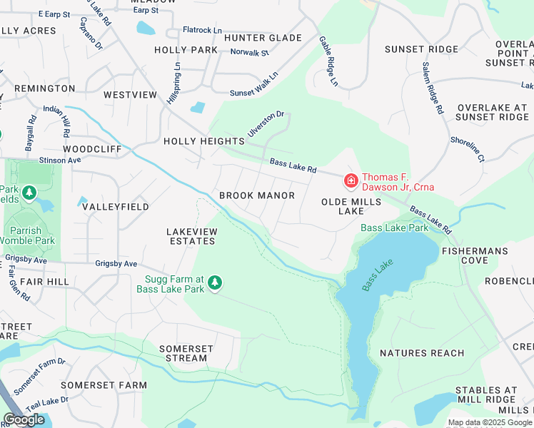 map of restaurants, bars, coffee shops, grocery stores, and more near 129 Aldborough Way in Holly Springs