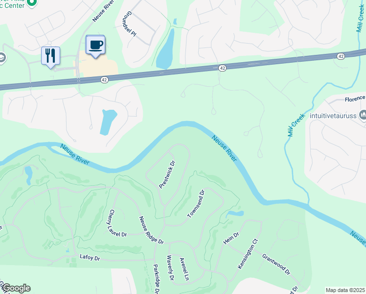 map of restaurants, bars, coffee shops, grocery stores, and more near 753 Parkridge Drive in Clayton