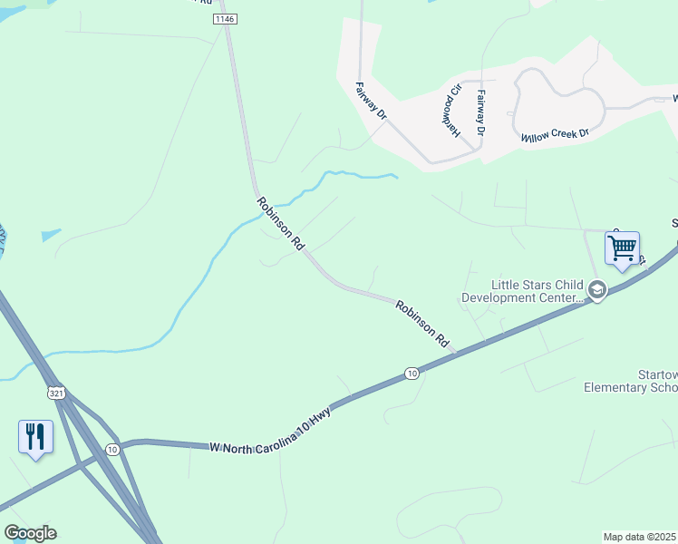 map of restaurants, bars, coffee shops, grocery stores, and more near 4004 Robinson Road in Newton