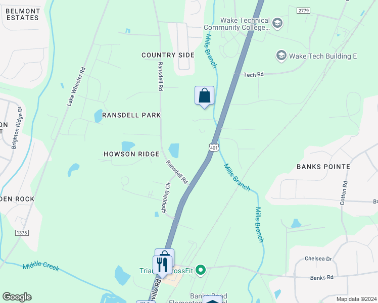 map of restaurants, bars, coffee shops, grocery stores, and more near 9616 Fayetteville Rd in Raleigh