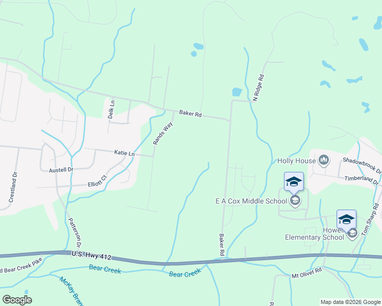 map of restaurants, bars, coffee shops, grocery stores, and more near 527-619 Baker Road in Columbia
