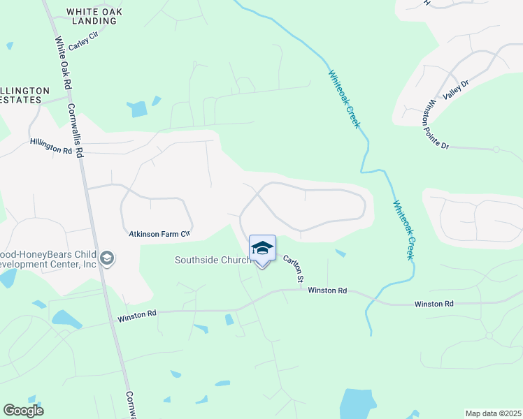 map of restaurants, bars, coffee shops, grocery stores, and more near 1345 Carlton Street in Clayton