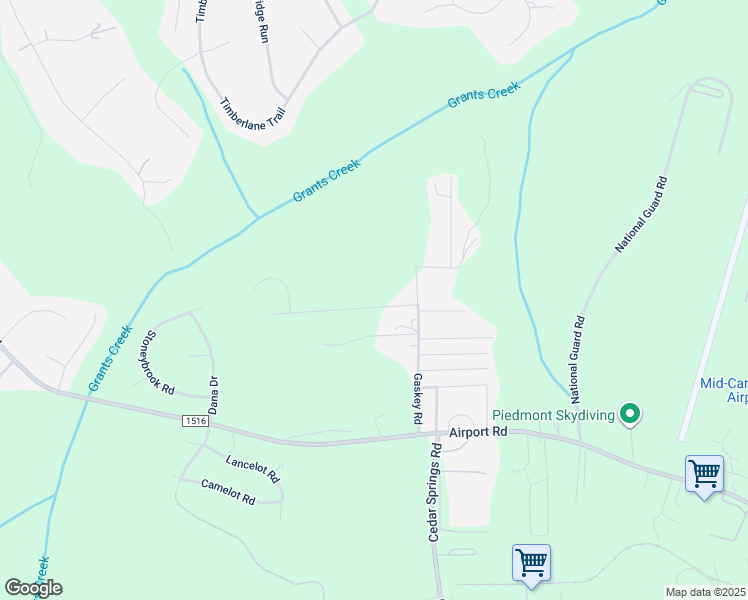 map of restaurants, bars, coffee shops, grocery stores, and more near 1104 Rachel Lane in Salisbury