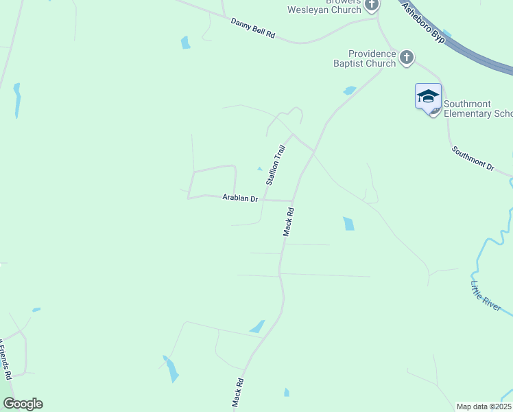 map of restaurants, bars, coffee shops, grocery stores, and more near 1920 Stallion Trail in Asheboro