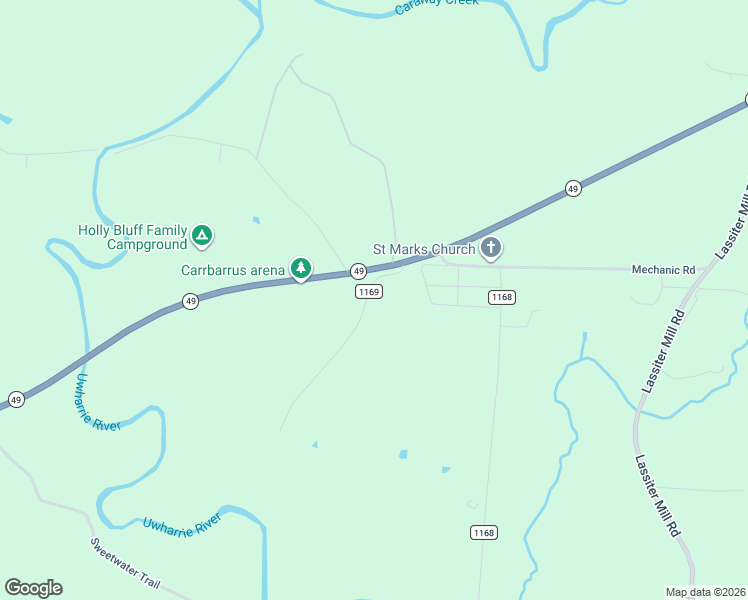 map of restaurants, bars, coffee shops, grocery stores, and more near 3055 Trotter Road in Asheboro