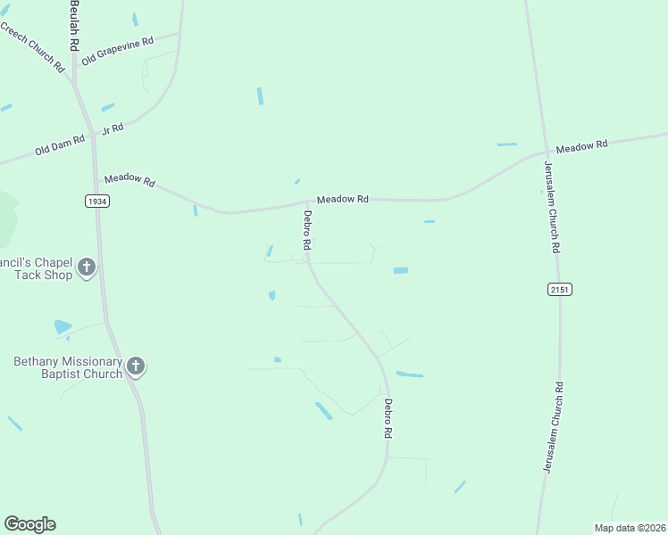 map of restaurants, bars, coffee shops, grocery stores, and more near 920 Debro Road in Kenly