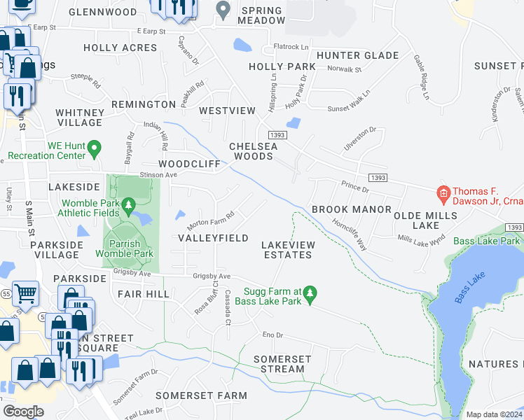 map of restaurants, bars, coffee shops, grocery stores, and more near 212 Crossfire Road in Holly Springs