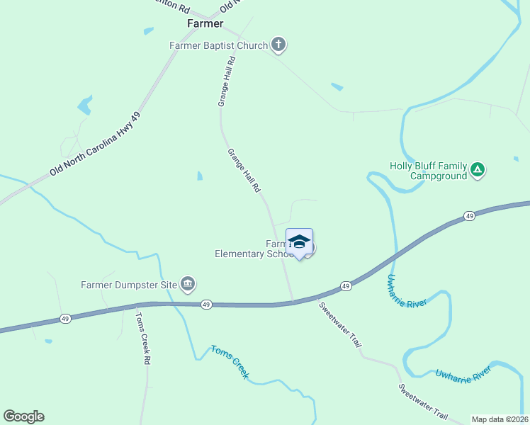 map of restaurants, bars, coffee shops, grocery stores, and more near 1 Grange Hall Road in Asheboro