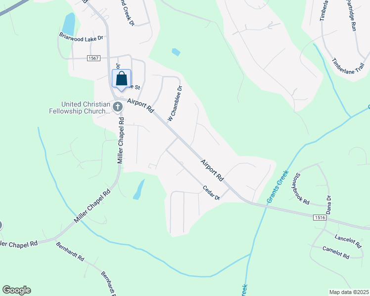 map of restaurants, bars, coffee shops, grocery stores, and more near 2125 Airport Road in Salisbury