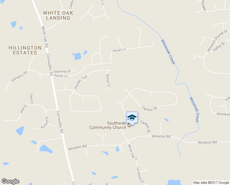 map of restaurants, bars, coffee shops, grocery stores, and more near 825 Rainer Court in Garner