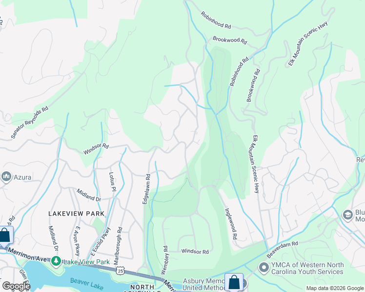 map of restaurants, bars, coffee shops, grocery stores, and more near 352 Windsor Rd in Asheville