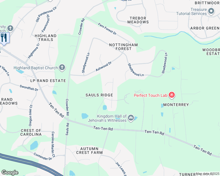 map of restaurants, bars, coffee shops, grocery stores, and more near 4824 Topstone Rd in Raleigh