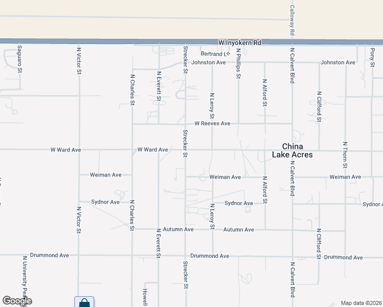 map of restaurants, bars, coffee shops, grocery stores, and more near 4 West Ward Avenue in Ridgecrest