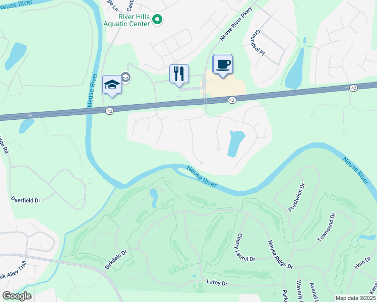 map of restaurants, bars, coffee shops, grocery stores, and more near 111 Jasmine Drive in Clayton