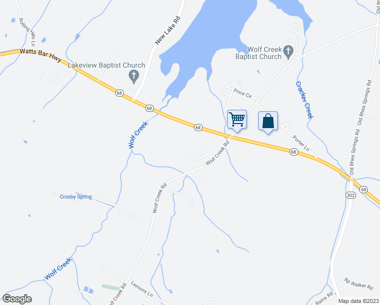 map of restaurants, bars, coffee shops, grocery stores, and more near 253 Barger Lane in Spring City