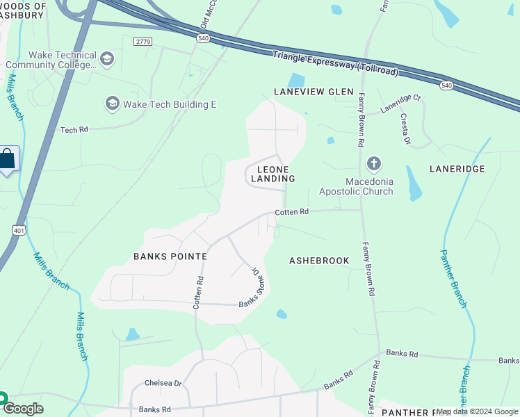 map of restaurants, bars, coffee shops, grocery stores, and more near 3136 Cotten Road in Raleigh