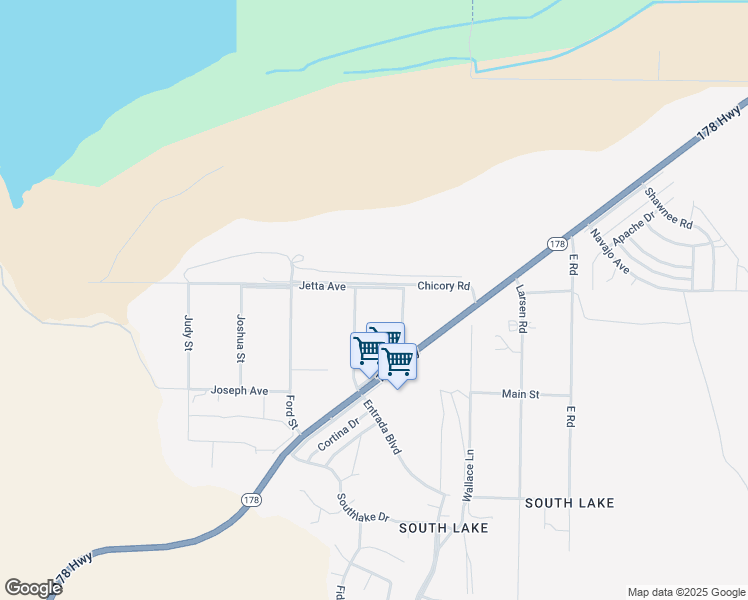 map of restaurants, bars, coffee shops, grocery stores, and more near 8165 Entrada Boulevard in Lake Isabella