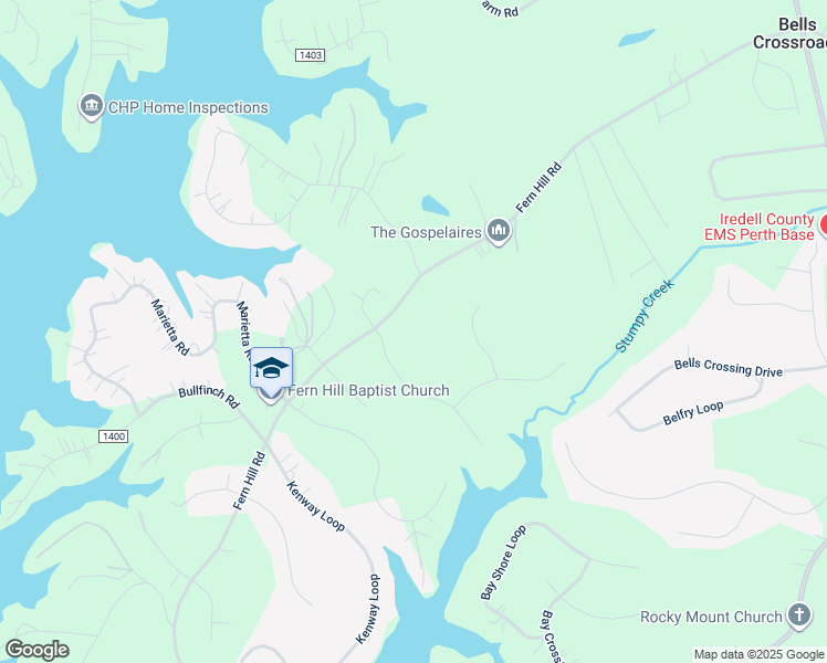map of restaurants, bars, coffee shops, grocery stores, and more near Fern Hill Road in Mooresville