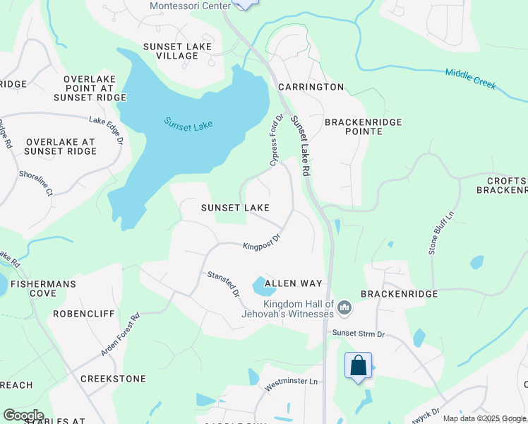 map of restaurants, bars, coffee shops, grocery stores, and more near 4829 Cypress Ford Drive in Fuquay-Varina