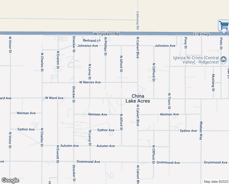 map of restaurants, bars, coffee shops, grocery stores, and more near 4230 West Ward Avenue in Ridgecrest
