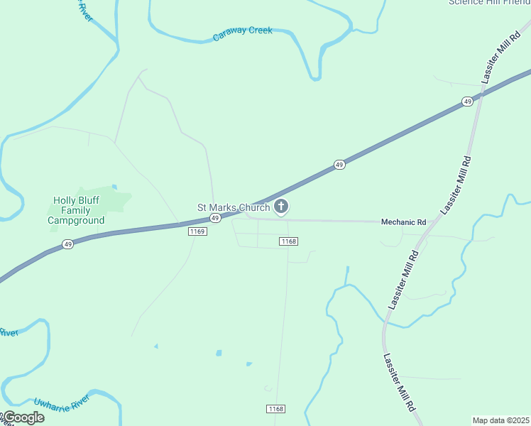 map of restaurants, bars, coffee shops, grocery stores, and more near 3832 Mechanic Road in Asheboro